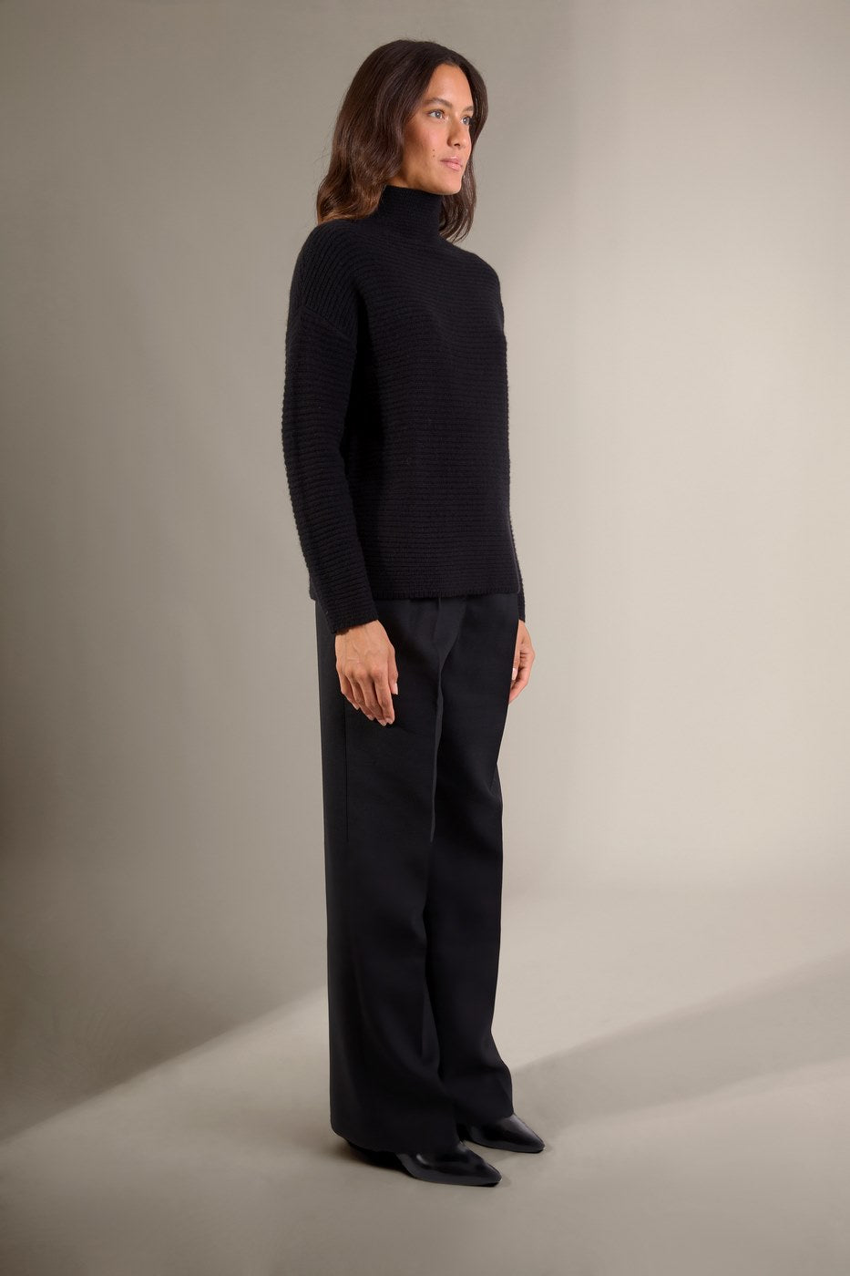 Pull Col Montant 6 Fils Mairos - Noir