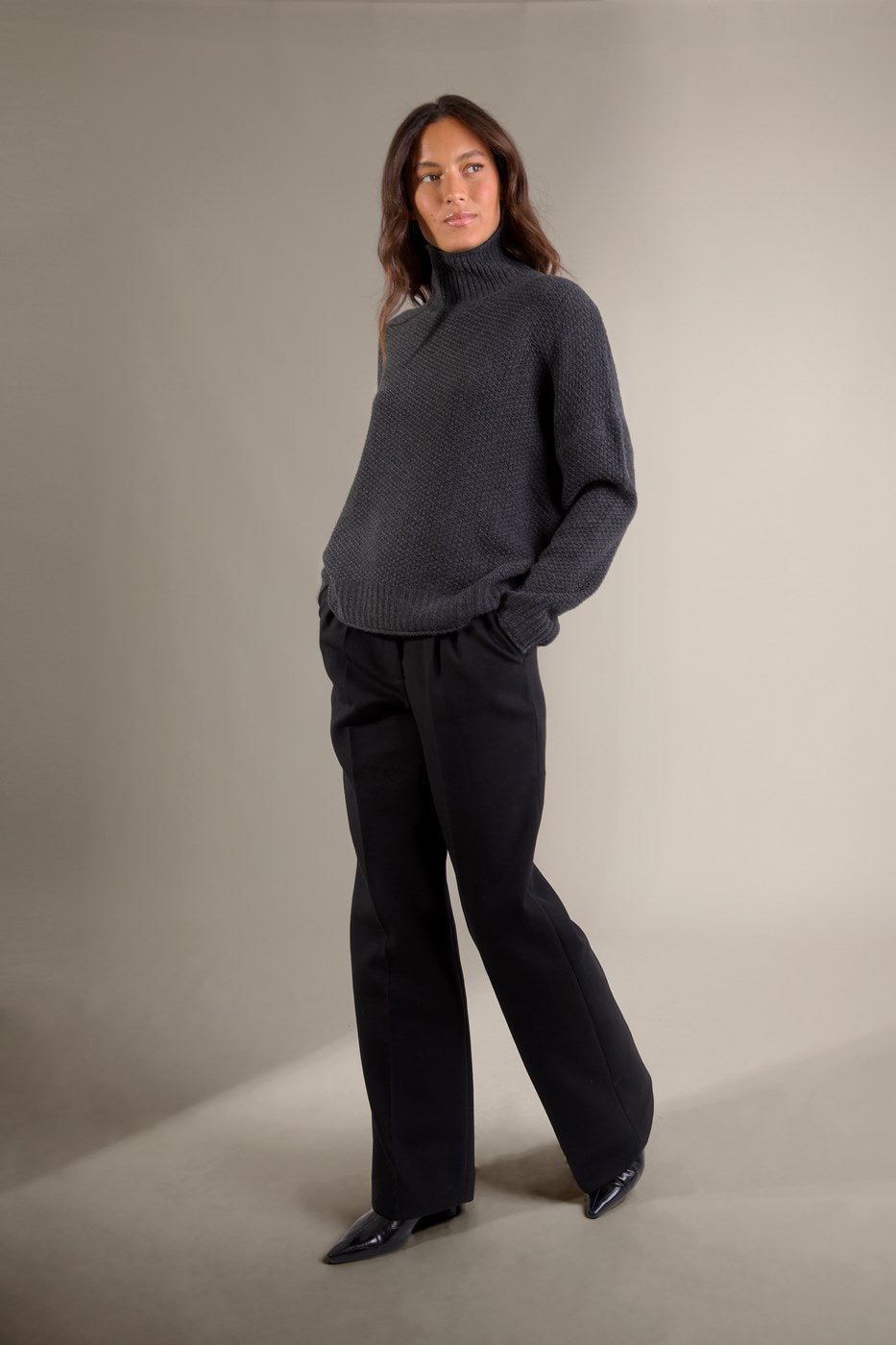 High Neck 8-Thread Jumper - Somba - Charcoal Marl
