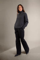Pull Col Montant 8 Fils - Somba - Carbone Chiné
