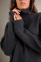High Neck 8-Thread Jumper - Somba - Charcoal Marl