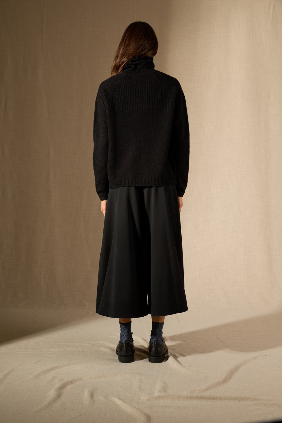 Pull Col Roulé 6 Fils - Maneses - Noir