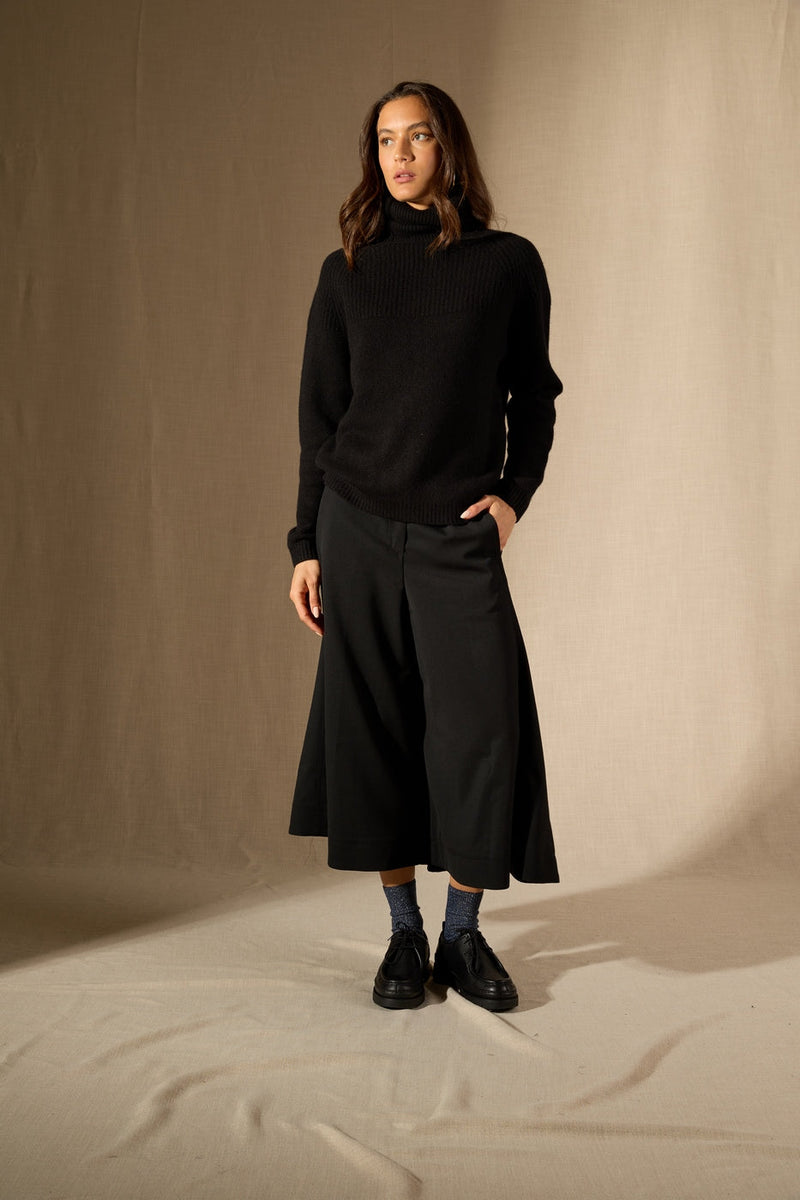 Jersey Cuello Alto 6 Hilos - Maneses - Negro