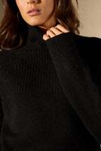 Pull Col Roulé 6 Fils - Maneses - Noir