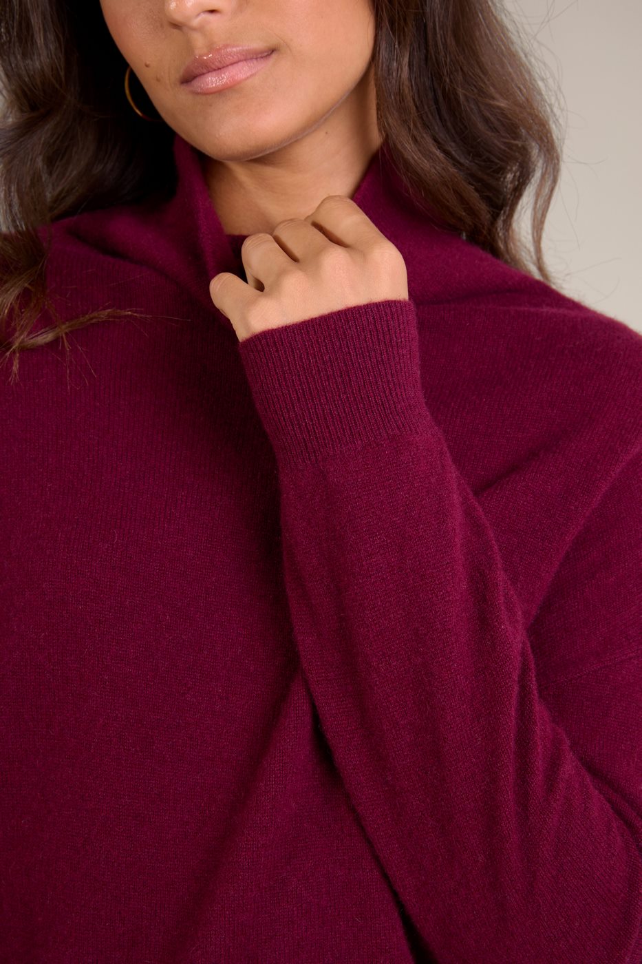 Sweter ze stójką Nethan – Bordowy