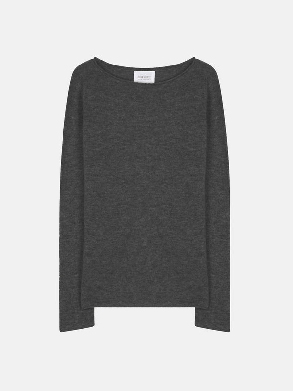 Jersey Cuello Barco - Megan - Antracita Jaspeado