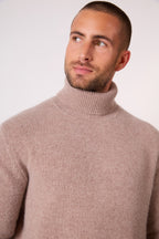 Pull Col Roulé 4 Fils Marius - Taupe Clair Chiné