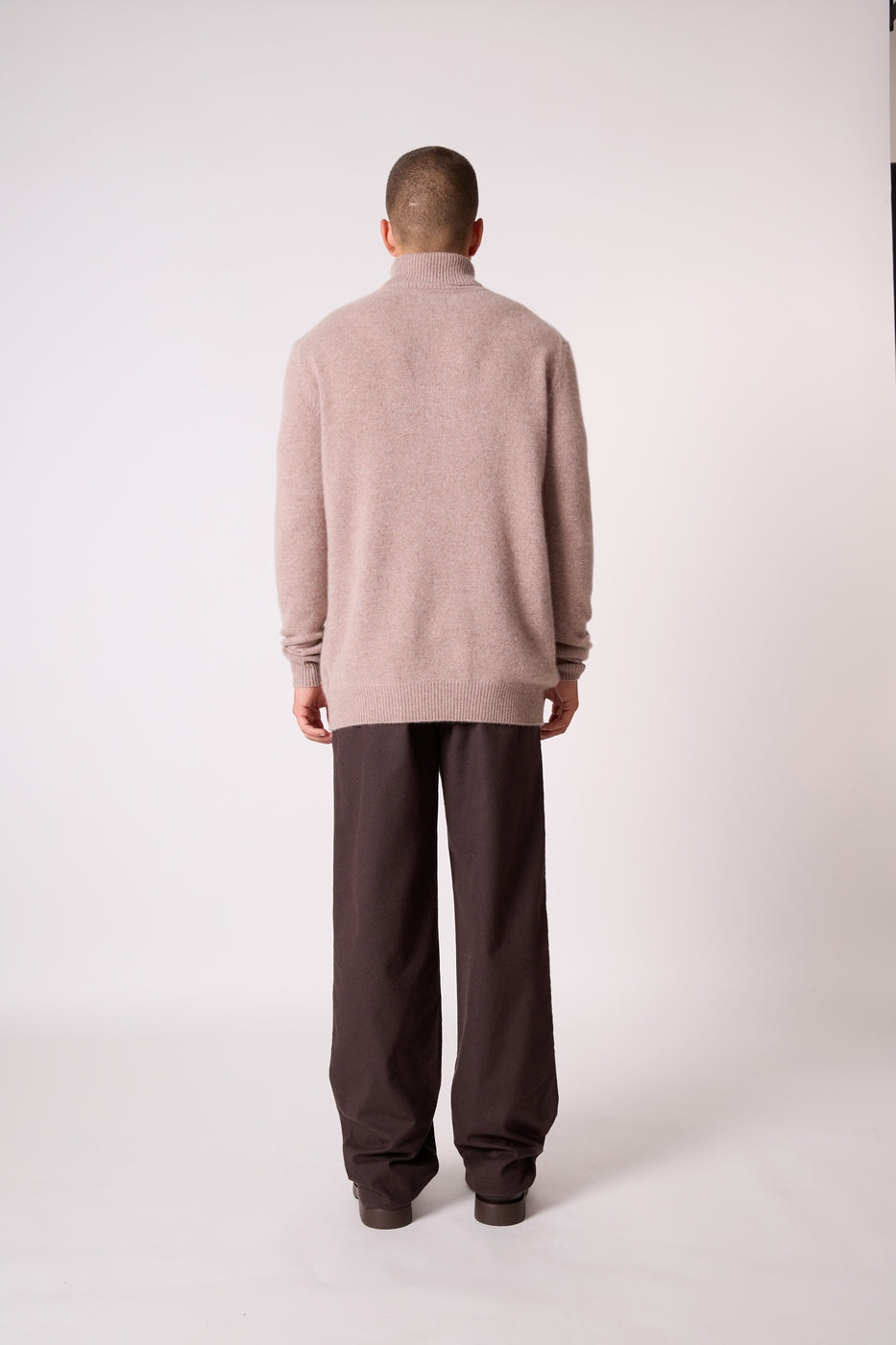 Pull Col Roulé 4 Fils Marius - Taupe Clair Chiné