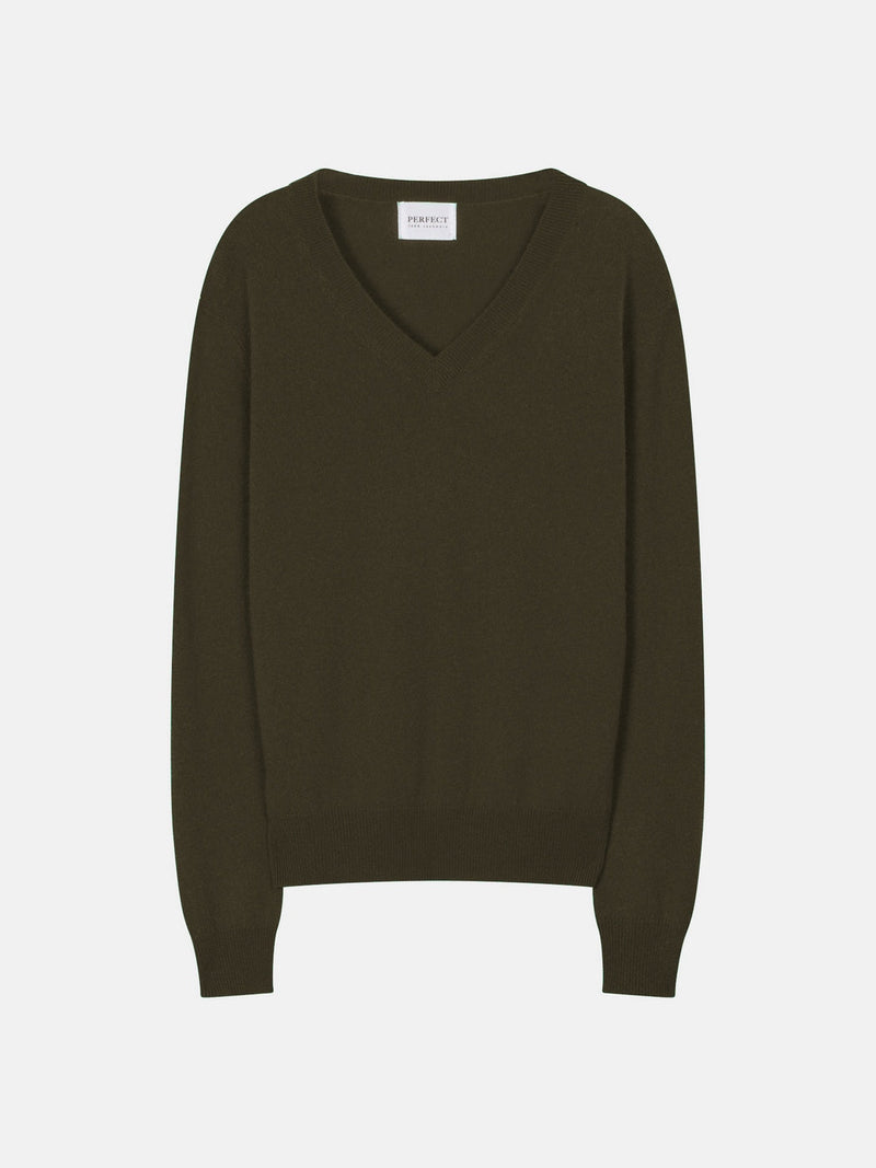 Pull Col V - Kalie - Chatain