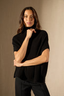 Cape Col Roulé Melina - 100% Cachemire 2 Fils - Noir - Women