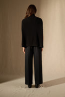 Cape Col Roulé Melina - 100% Cachemire 2 Fils - Noir - Women