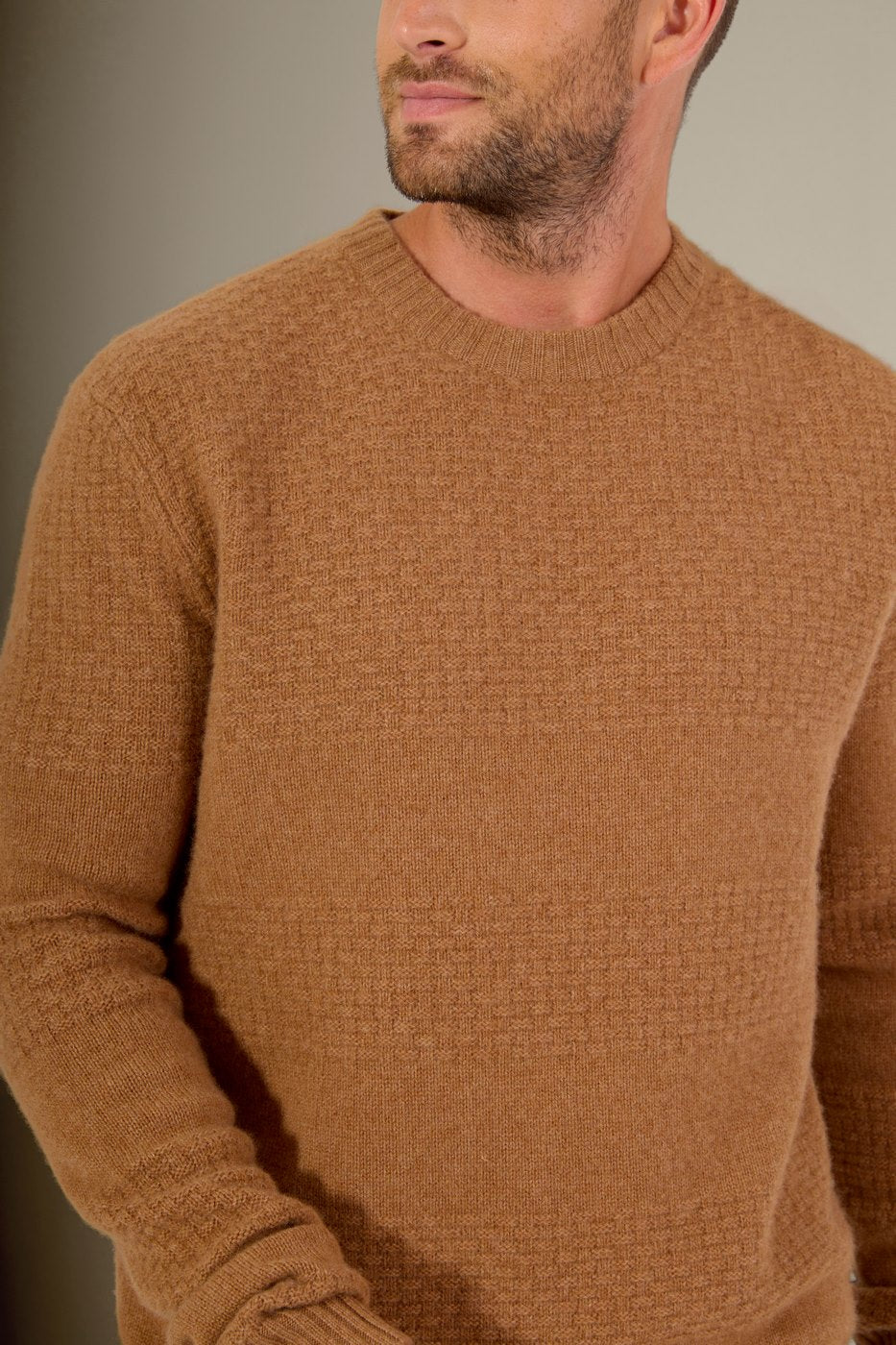 Pull Col Rond 4 Fils Aidan - Noisette