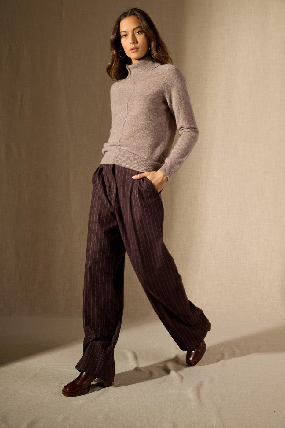 Turtleneck Sweater - Carrick - Heathered Caribou