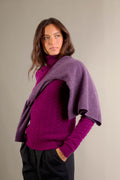 Pull Col Roulé 4 Fils - Amelia - Prune