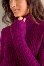Pull Col Roulé 4 Fils - Amelia - Prune