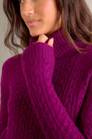 Jersey de cuello alto de 4 hilos - Amelia - Ciruela