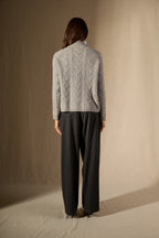 Pull Col Montant 6 Fils Mairead - 100% Cachemire 6 Fils - Nuage Chiné - Women