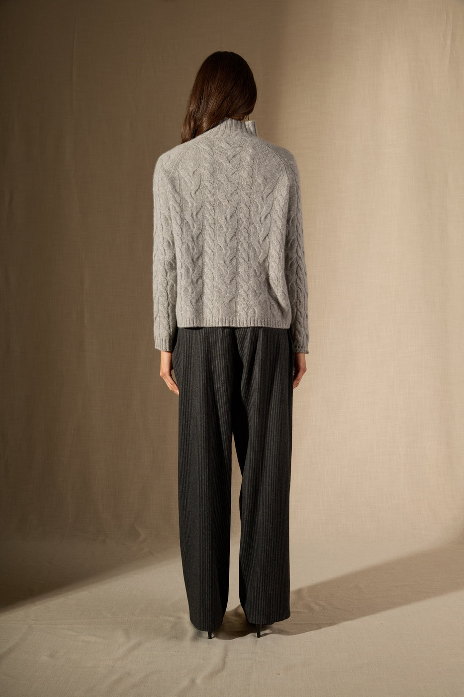 Pull Col Montant 6 Fils Mairead - 100% Cachemire 6 Fils - Nuage Chiné - Women