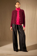 Cardigan - 100% Cachemire 8 Fils - Mûre - Femme