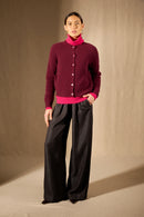 Cardigan - 100% Cachemire 8 Fils - Mûre - Femme