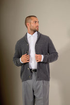 Chaqueta Abotonada Cuello Chal 4 Hilos - Gilmour - Antracita Jaspeada