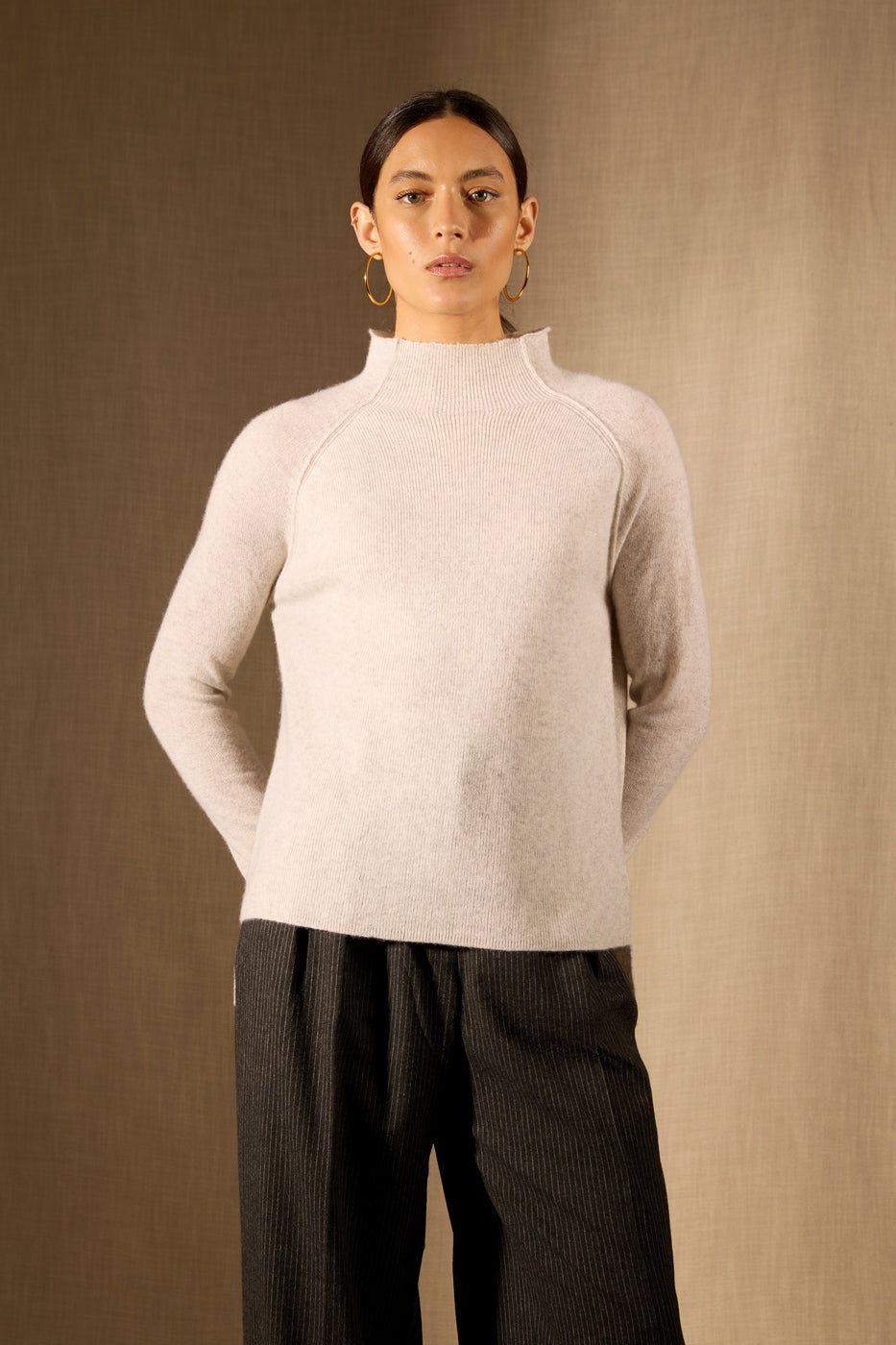 Pull Col Montant - Mollayra - Gris Perle Chiné