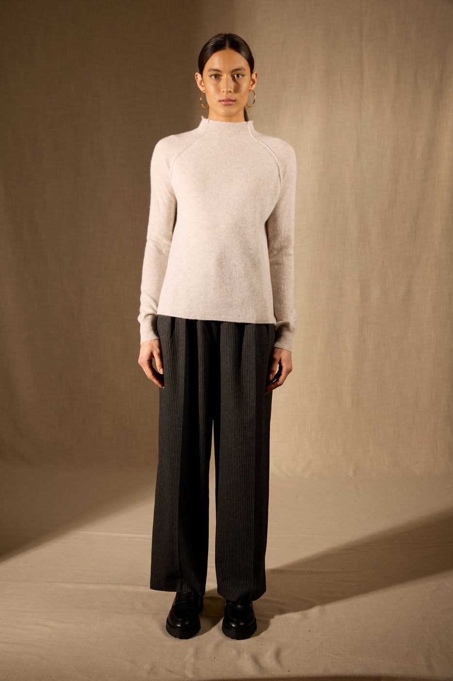 Pull Col Montant - Mollayra - Gris Perle Chiné