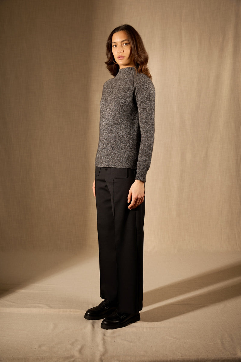 Pull Col Montant - Mollayra - Noir/Blanc