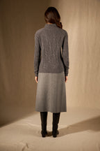 6-Ply High-Neck Jumper - Aspen - Heathered Anthracite