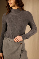 Jersey 6 Hilos Cuello Alto - Aspen - Antracita Brezo