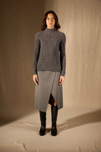 6-Ply High-Neck Jumper - Aspen - Heathered Anthracite