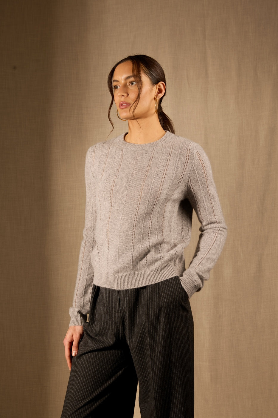 Jersey de Cuello Redondo 4 Hilos - Corva - Nuage Chiné