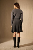 Jupe - 100% Cachemire 2 Fils - Carbone Chiné - Femme