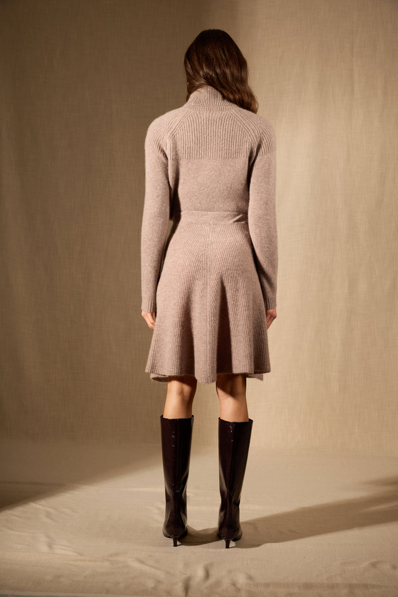 Jupe - 100% Cachemire 2 Fils - Caribou Chiné - Femme