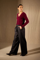 Cardigan - 100% Cachemire 2 Fils - Bordeaux - Femme