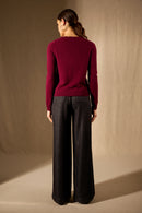 Cardigan - 100% Cachemire 2 Fils - Bordeaux - Femme