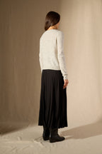 V-Neck Cardigan Leora - 100% 2-Ply Cashmere - Grey/Black - Women