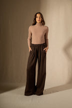 Round Neck Jumper - Souna - Camel Marl