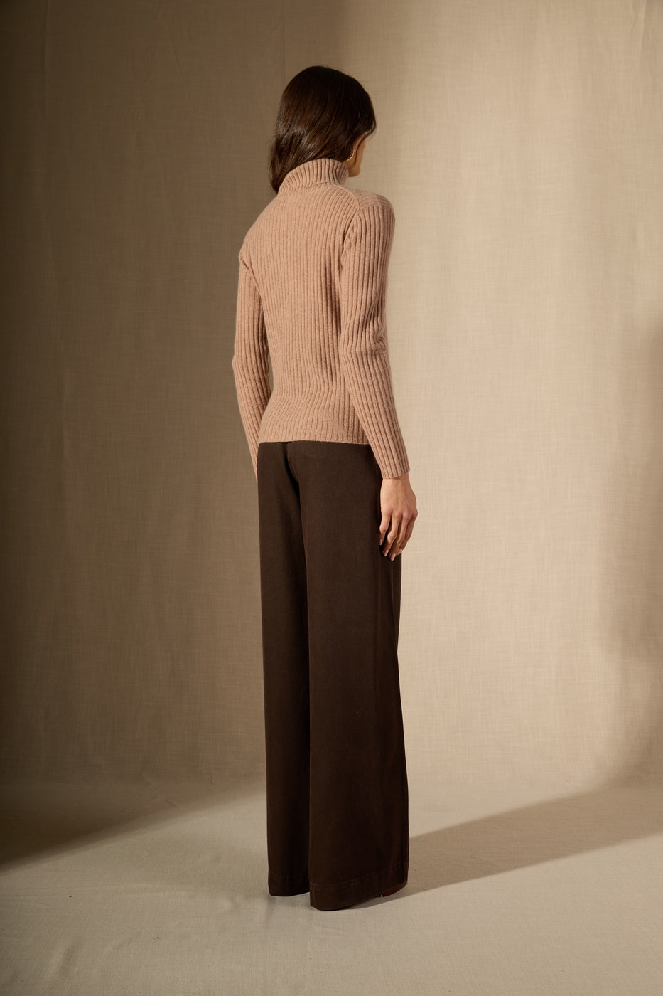 Round Neck Jumper - Souna - Camel Marl
