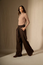 Round Neck Jumper - Souna - Camel Marl