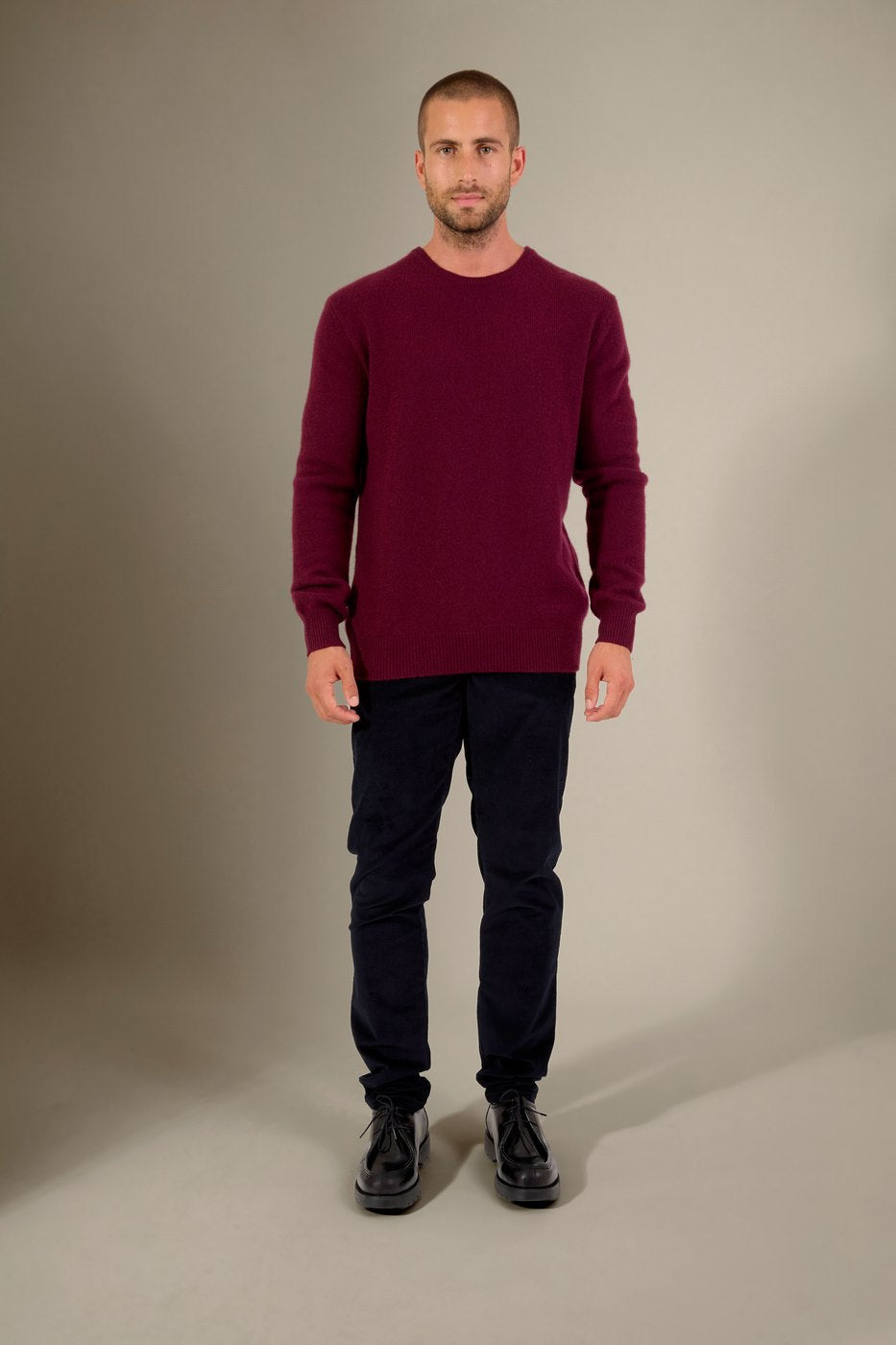 Round Neck 4-Ply Jumper - Eden - Blackberry