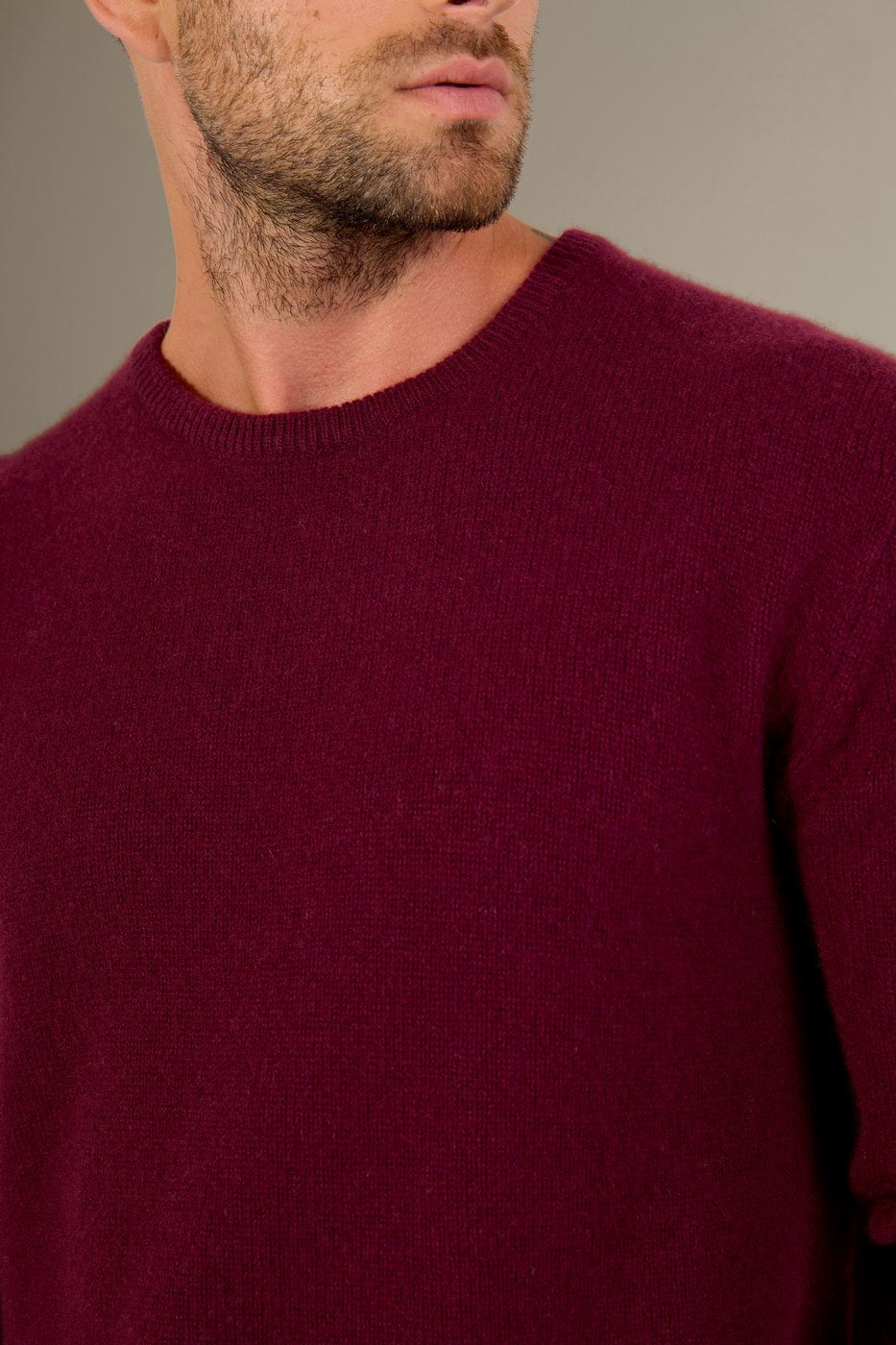 Round Neck 4-Ply Jumper - Eden - Blackberry