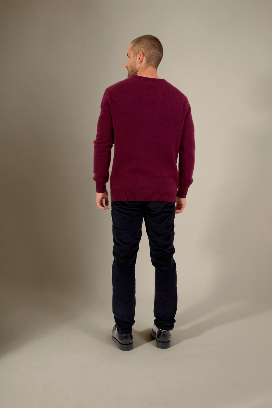 Round Neck 4-Ply Jumper - Eden - Blackberry