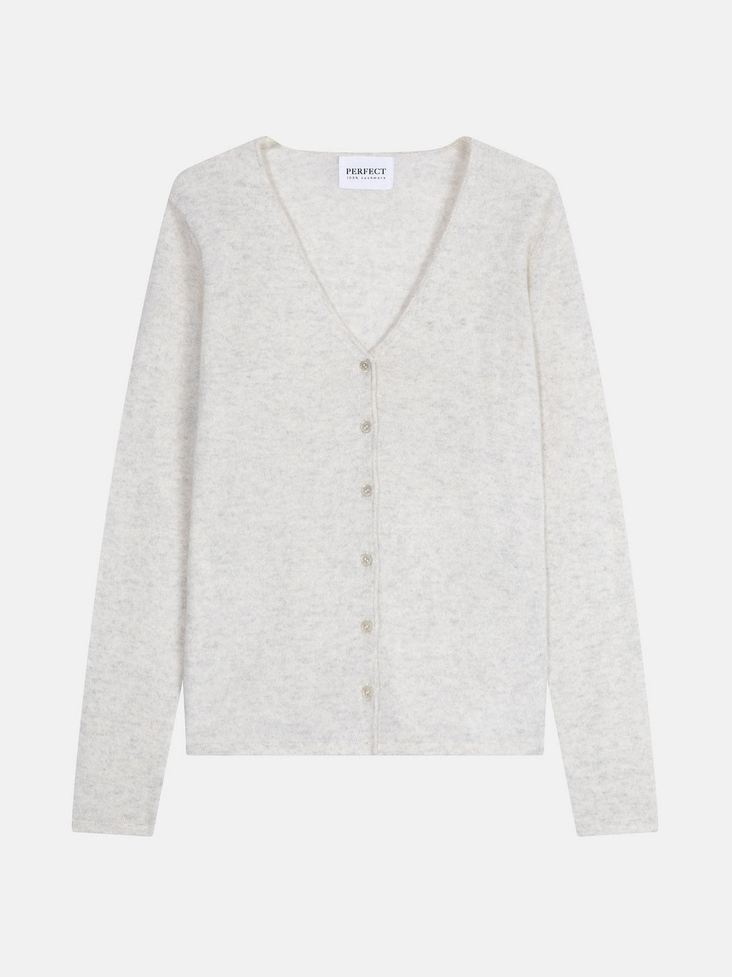 Cardigan Col V Paige - Gris Perle Chiné