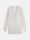 Cardigan med V-hals Pearl - Meleret perlegrå