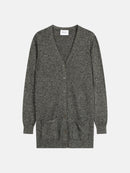 Cardigan Col V - Pearl - Noir/Blanc