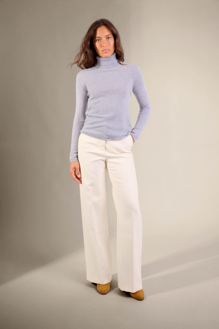 Jersey Cuello Vuelto - Bise - Azul Marfil