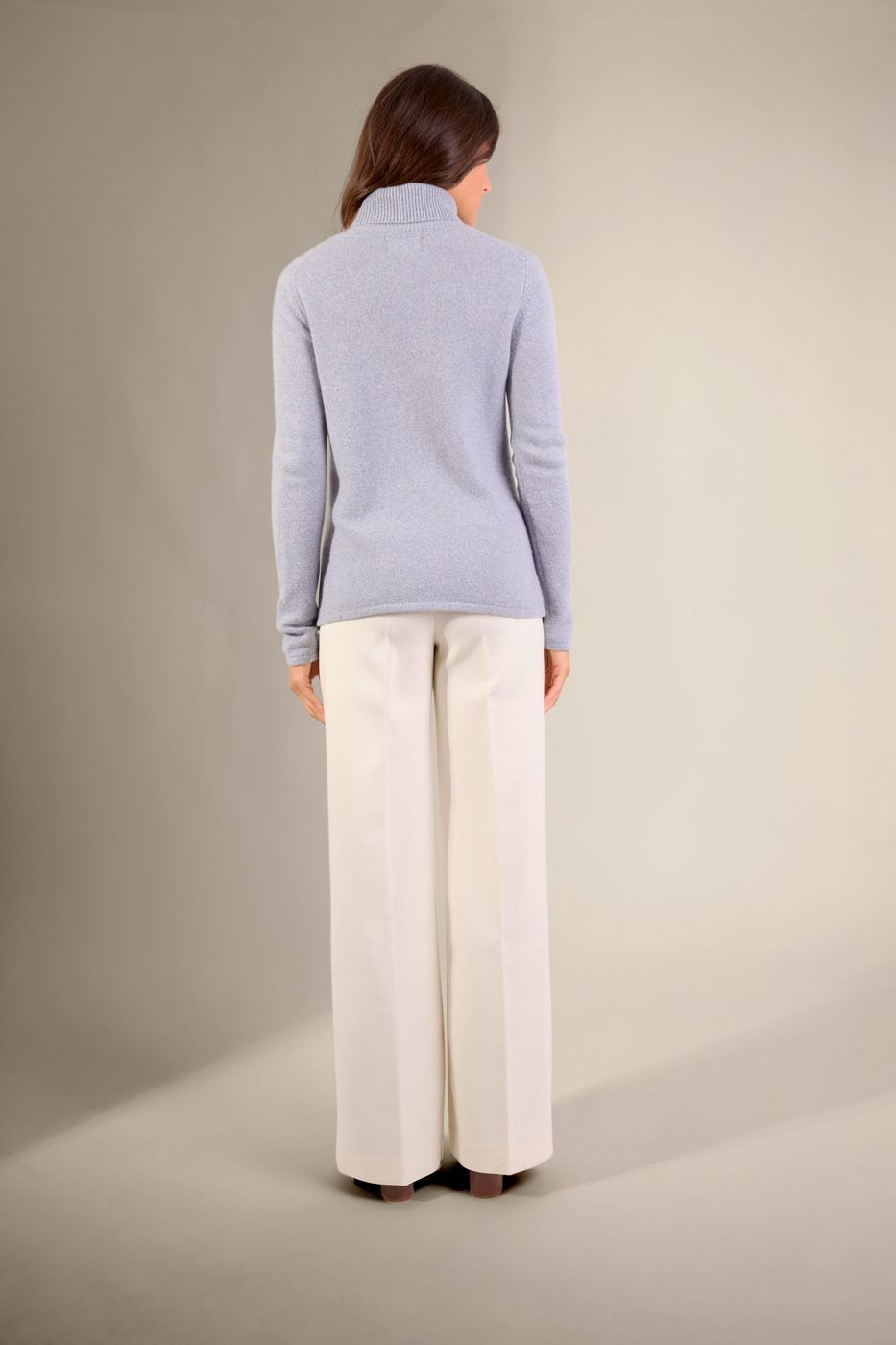 Pull Col Roulé 4 Fils Willow - Bleu Ivoire