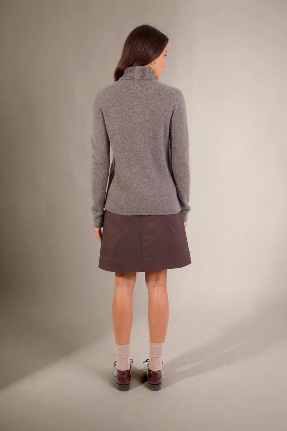 Pull Col Roulé 4 Fils Willow - Écorce Chiné