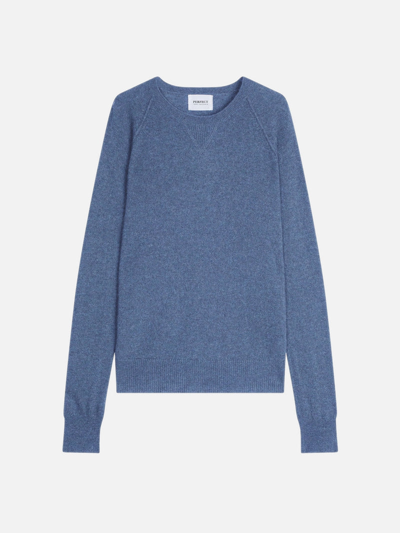 Pull Col Rond - Etret - Petrole Chiné