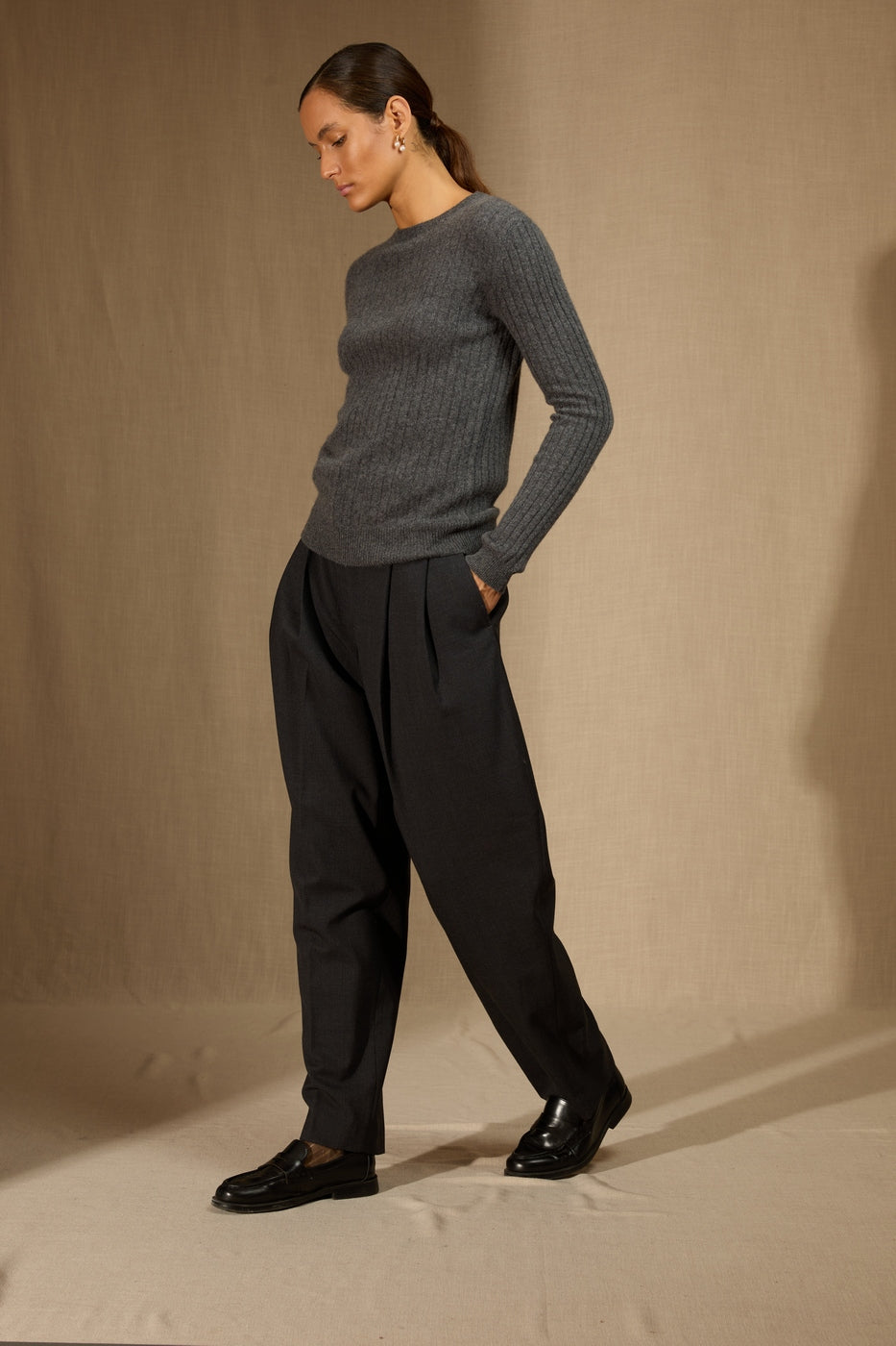 Pull Col Rond Kylie - Anthracite Chiné